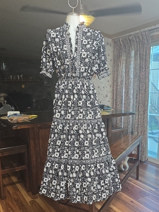 Max Studio Dresses & Skirts - Like New. Max Studio Black and White Floral Tiered Maxi Dress. Size XL